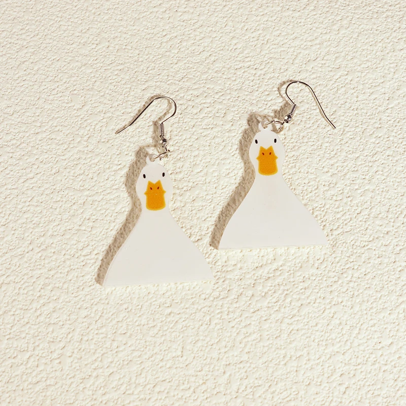 Animal earrings Earrings Women Girls Hip Hop Cute Exaggeration Special Creativity Jewelry Cartoon Animal Alien Frog Duck Goose Cat