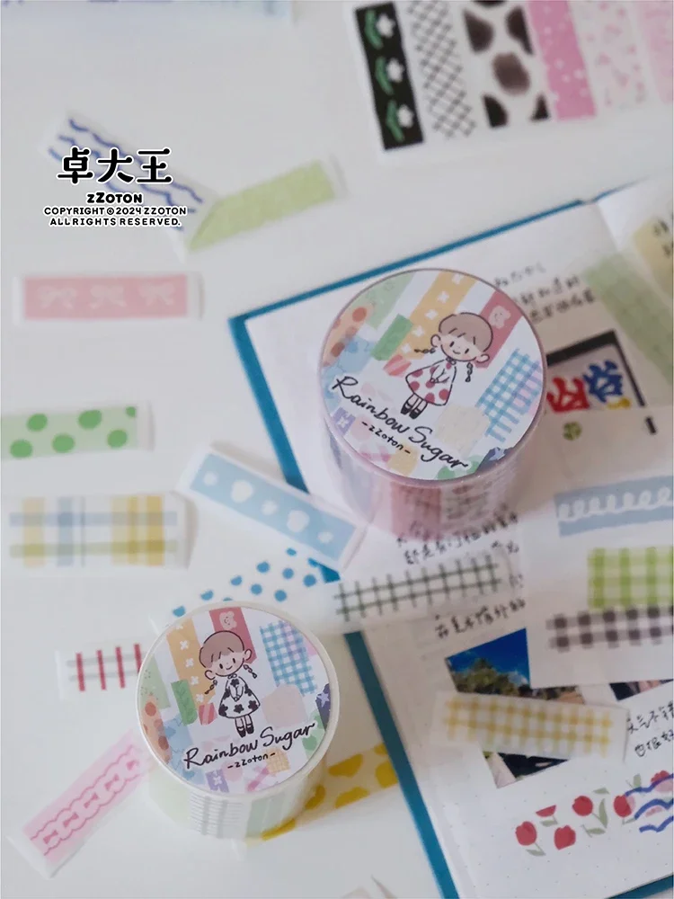 ZZOTON One Week Rainbow washi Tape Sticker Roll Sticky Note Kuka