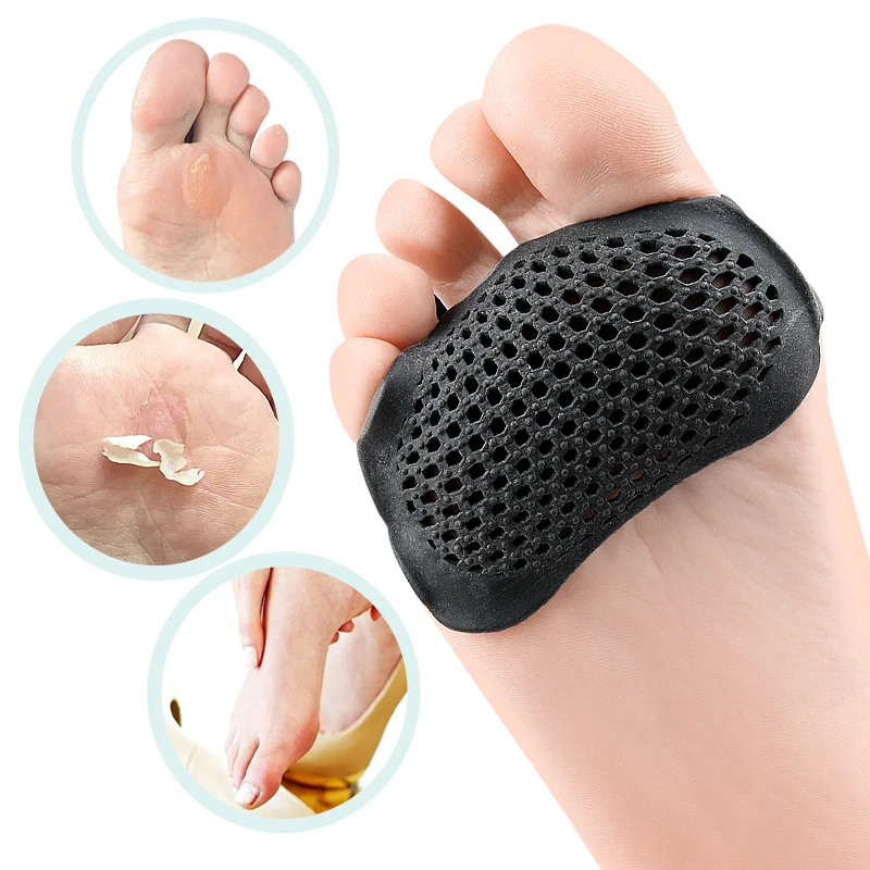 1Pair Silicone Honeycomb Insole Anti-Slip Forefoot Shoe Cushions Orthotic Protector Half-Size Pad Feet Care Soft Gel Pain Relief silicone shoe insoles