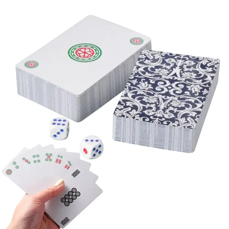 144 Cards/Set Mahjong Playing Cards Matte Travel Game Pokers Set Accessories For Family Gathering interactive game supplies