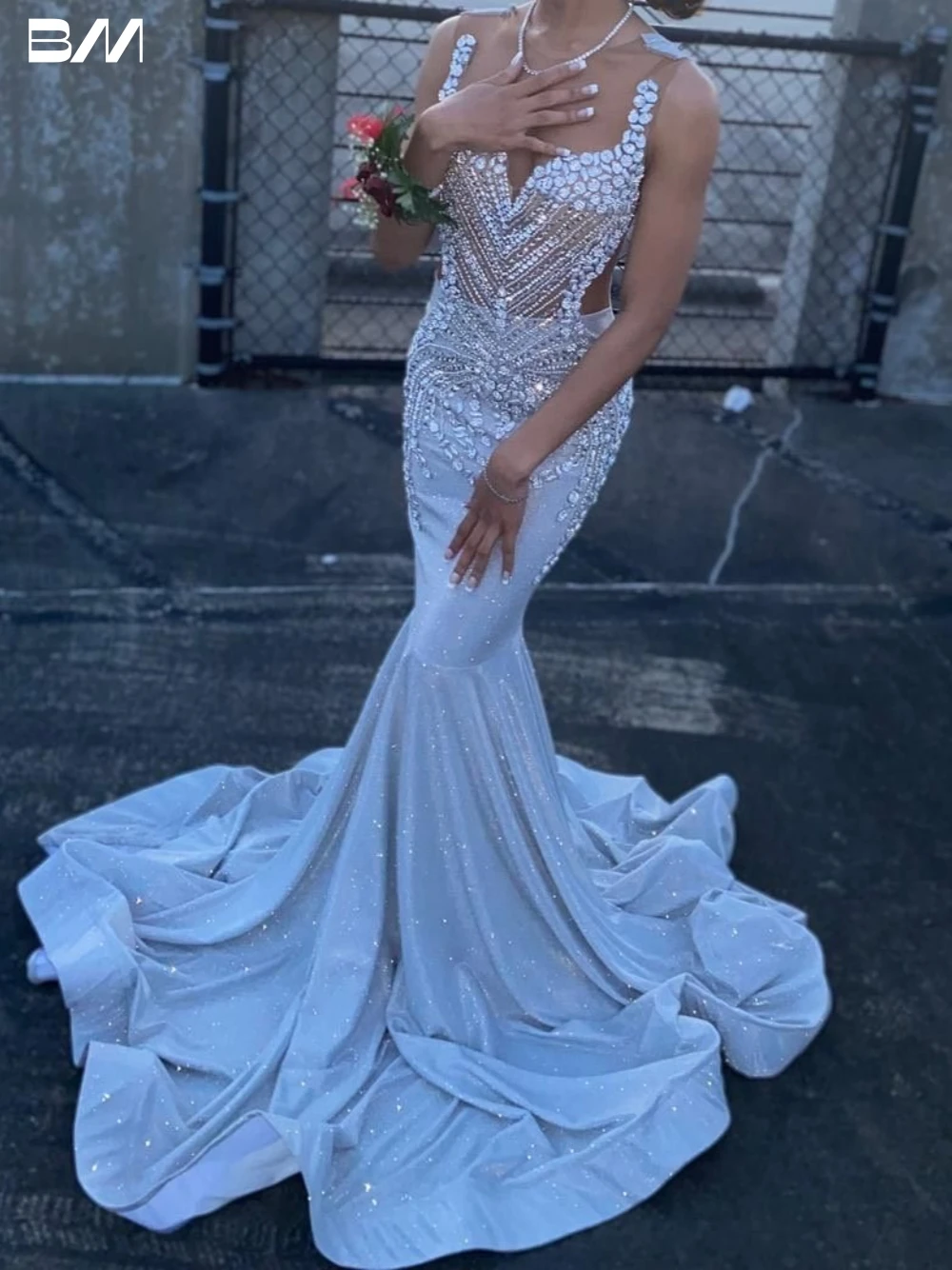 

Exquisite O-neck Evening Dresses Graceful Trumpet Bridal Gown Vintage Floor-length Bride Dresses Vestidos De Novia