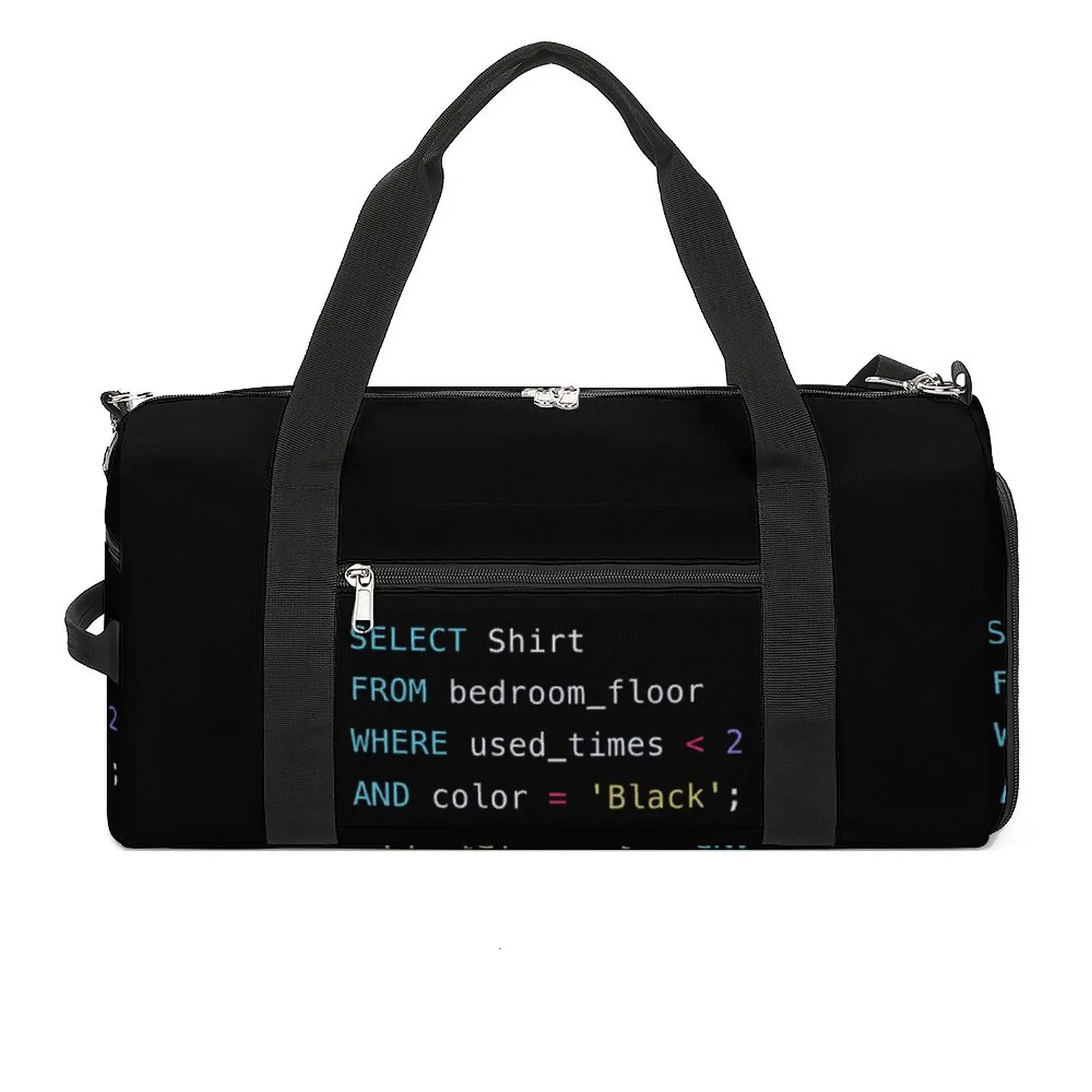 

Funny SQL Gym Bag Query Select Training Sports Bags Couple Printed with Shoes Cute Fitness Bag Weekend Handbags