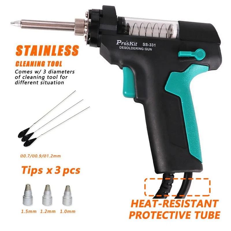 Pro'sKit SS-331H ESD LCD Digital Electric Desoldering Pump BGA Desoldering Suction Vacuum Solder Sucker Gun