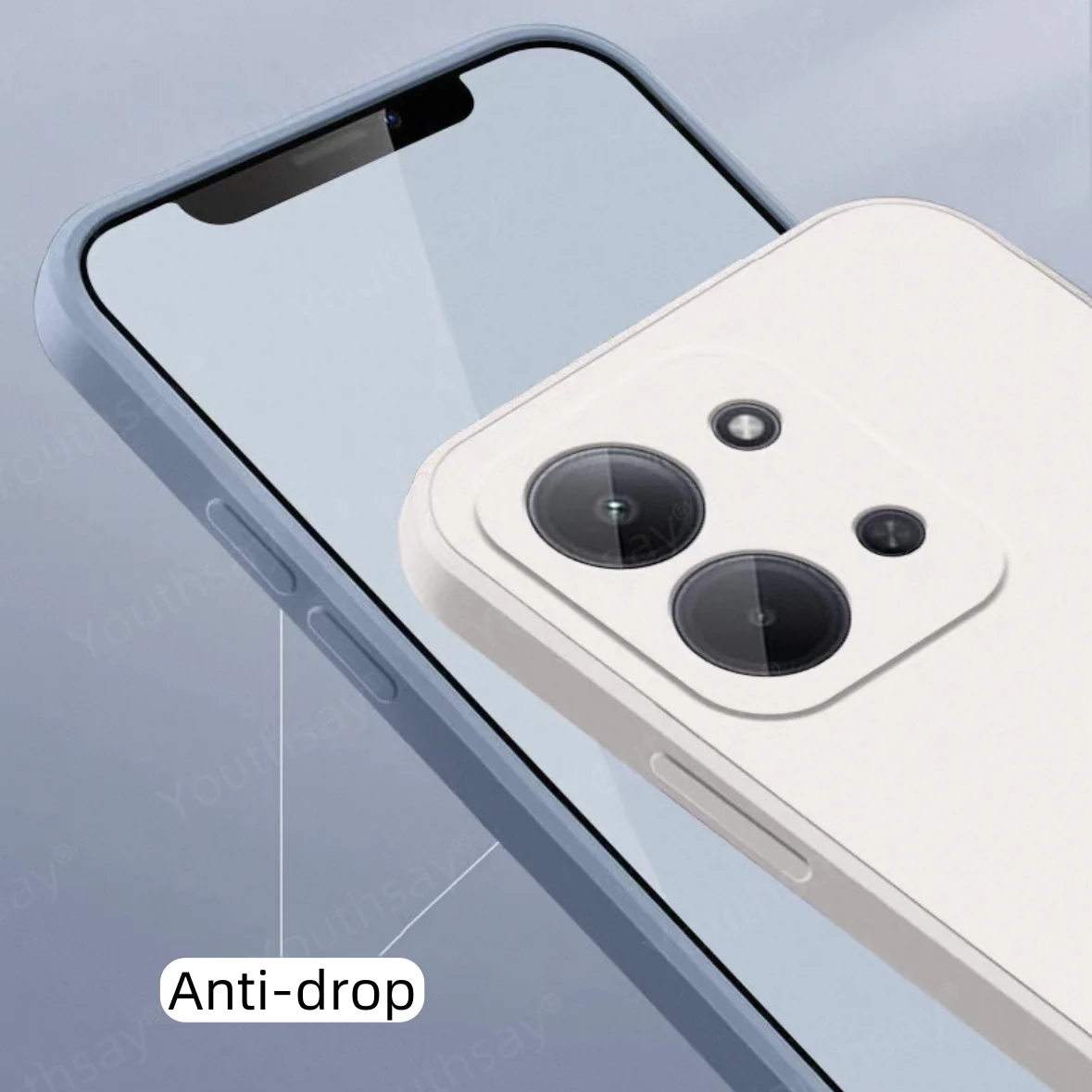 Luxury Soft Liquid Silicone Phone Case with Original TPU Back