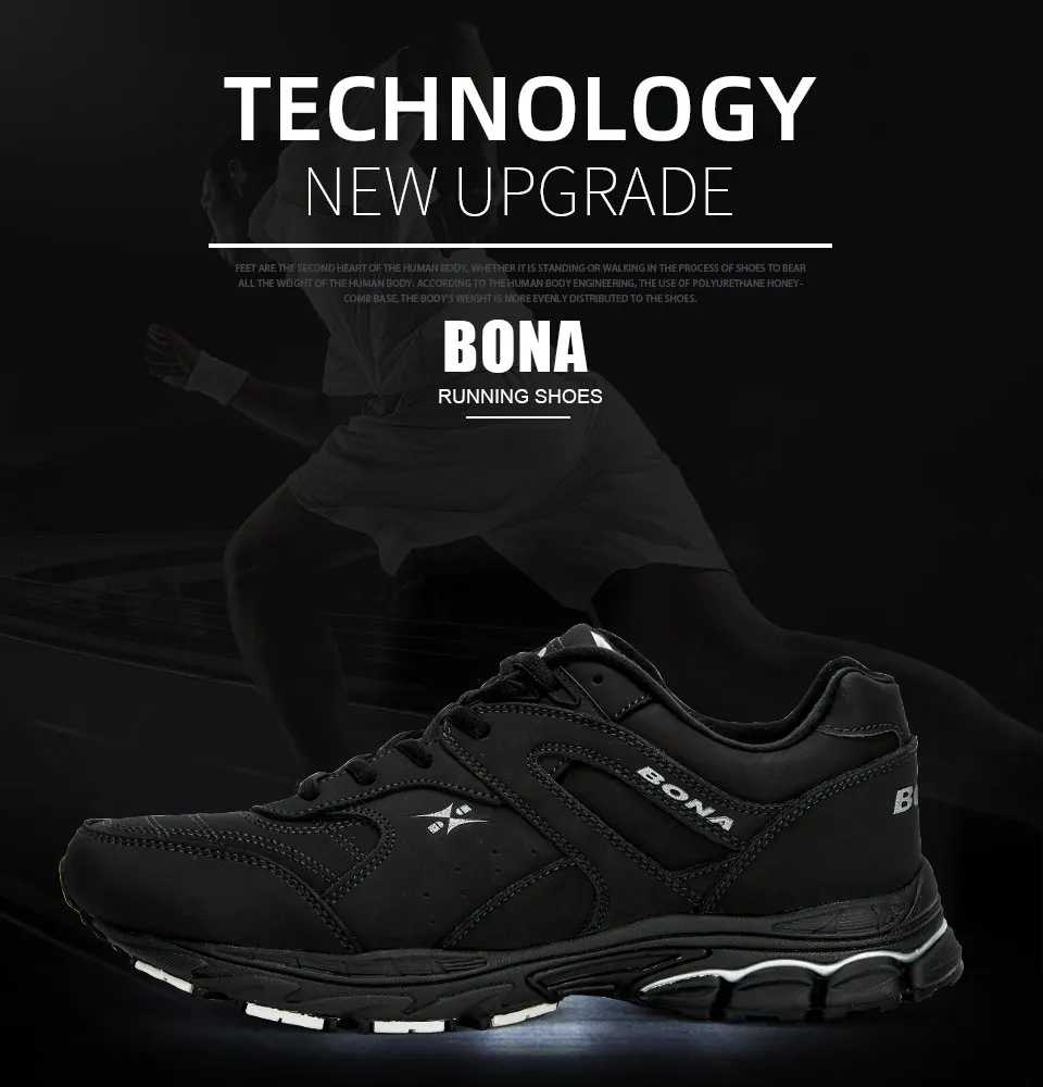Description Picture 4 of itemBONA New Classics Style Men Running Shoes Lace Up Men Athletic Shoes Outdoor Jogging Sneakers Comfortable Light Free Shipping