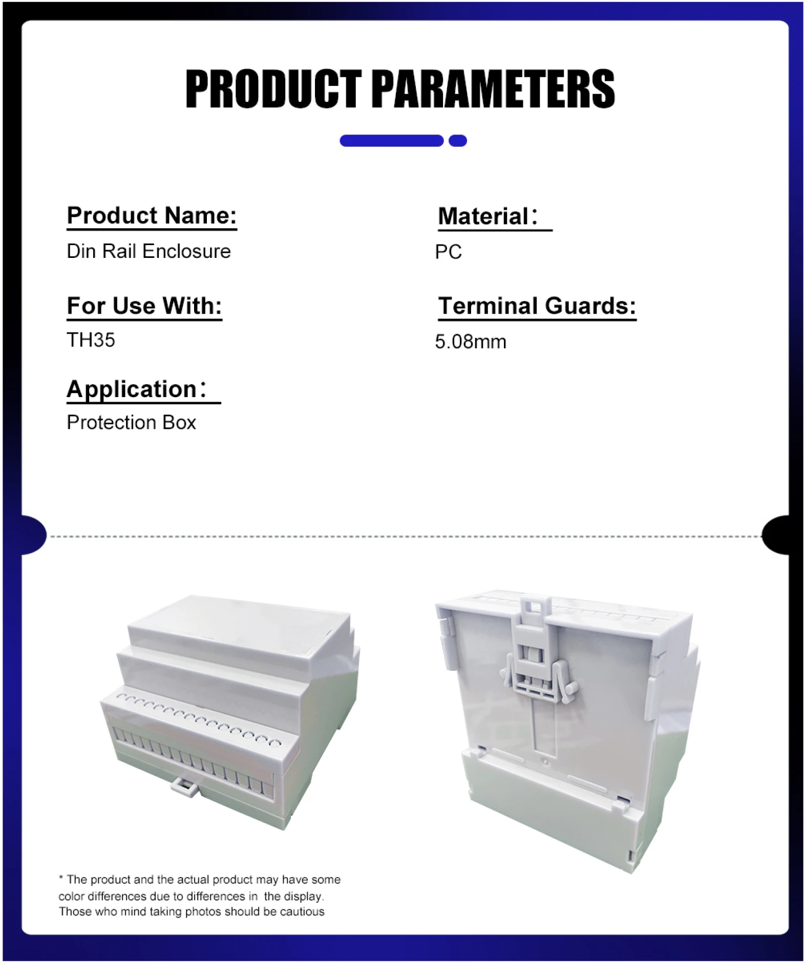 Electrical Junction Box Electrical Distribution Box Electronic Enclosure Case 1Pcs DIN Rail PLC Plastic 150x90x58mm/70x80x58mm
