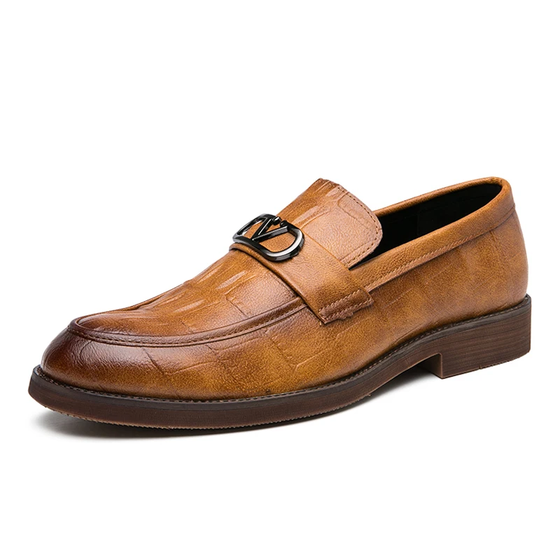 

Casual Leather Loafers Men Luxury Shoes Mocasines Hombre Slip-ons Elegant Dress Office Shoes Italian Designer Loafer Lofer Brown