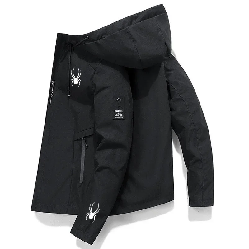 Men's spring and fall clothing Zipper sports windproof waterproof jacket Casual high quality outdoor climbing wear with hood
