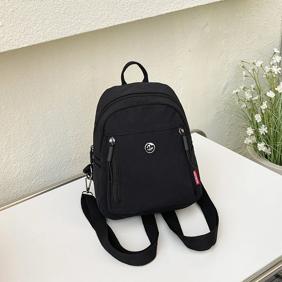 Mehrfarbiger Nylon-Mini-Rucksack, modische und vielseitige kleine Damentasche, lässiger Reise-Multifunktionsrucksack – Detail 14