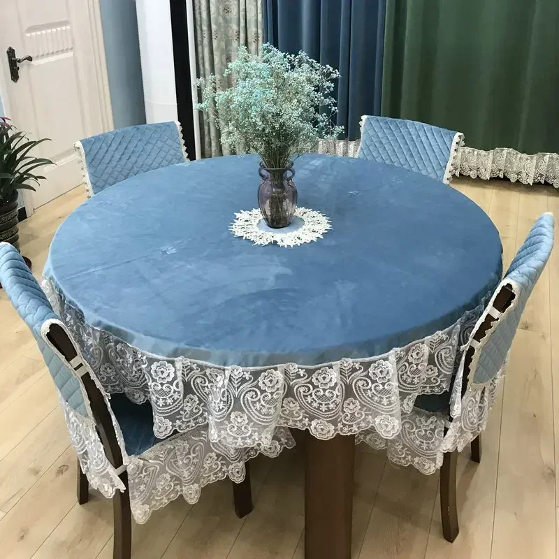 

Cotton Linen Retro Round Table Cover for Dining Table Party Home Decoration