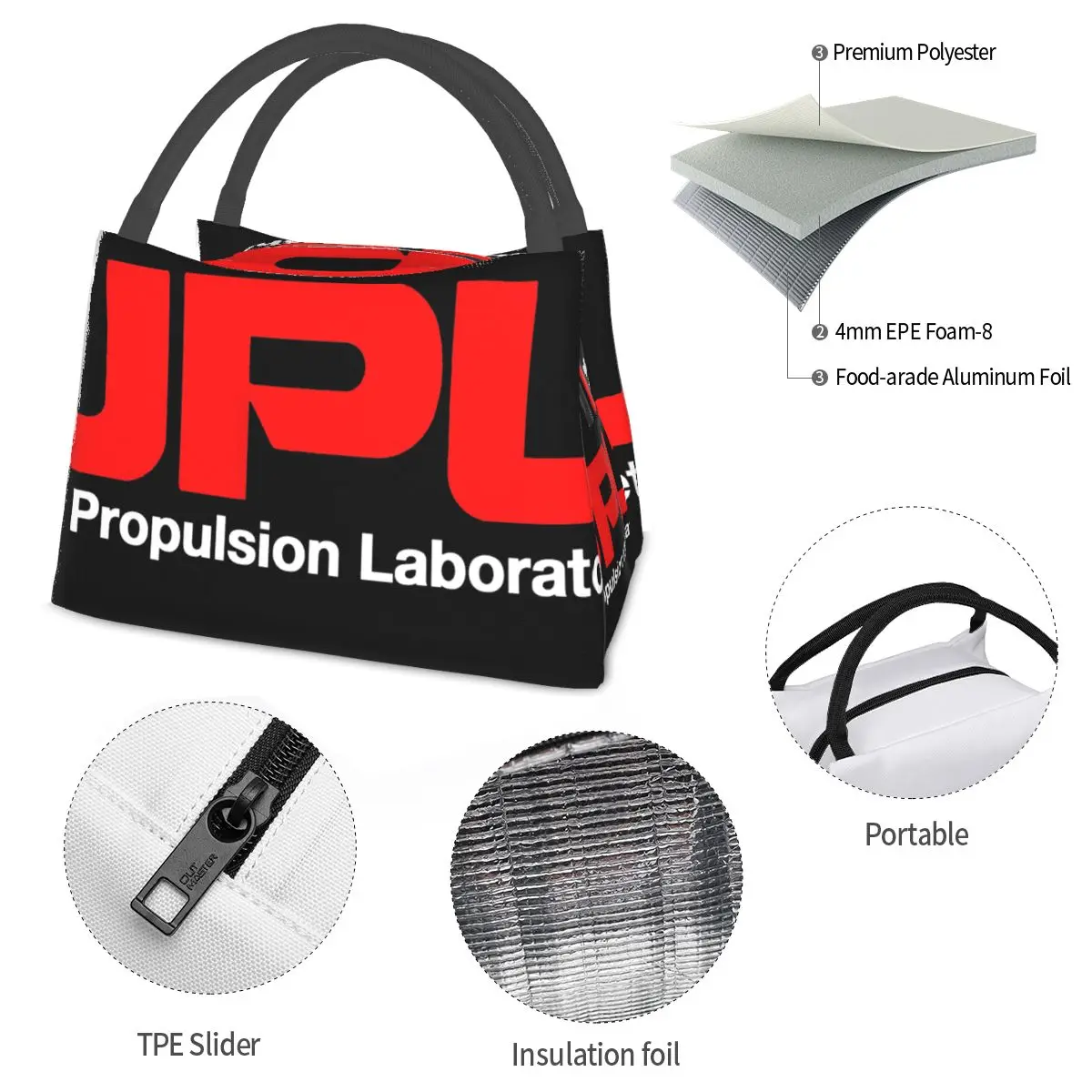 Jet Propulsion Laboratory Portable insulation bag for Cooler Thermal Food Office Pinic Container