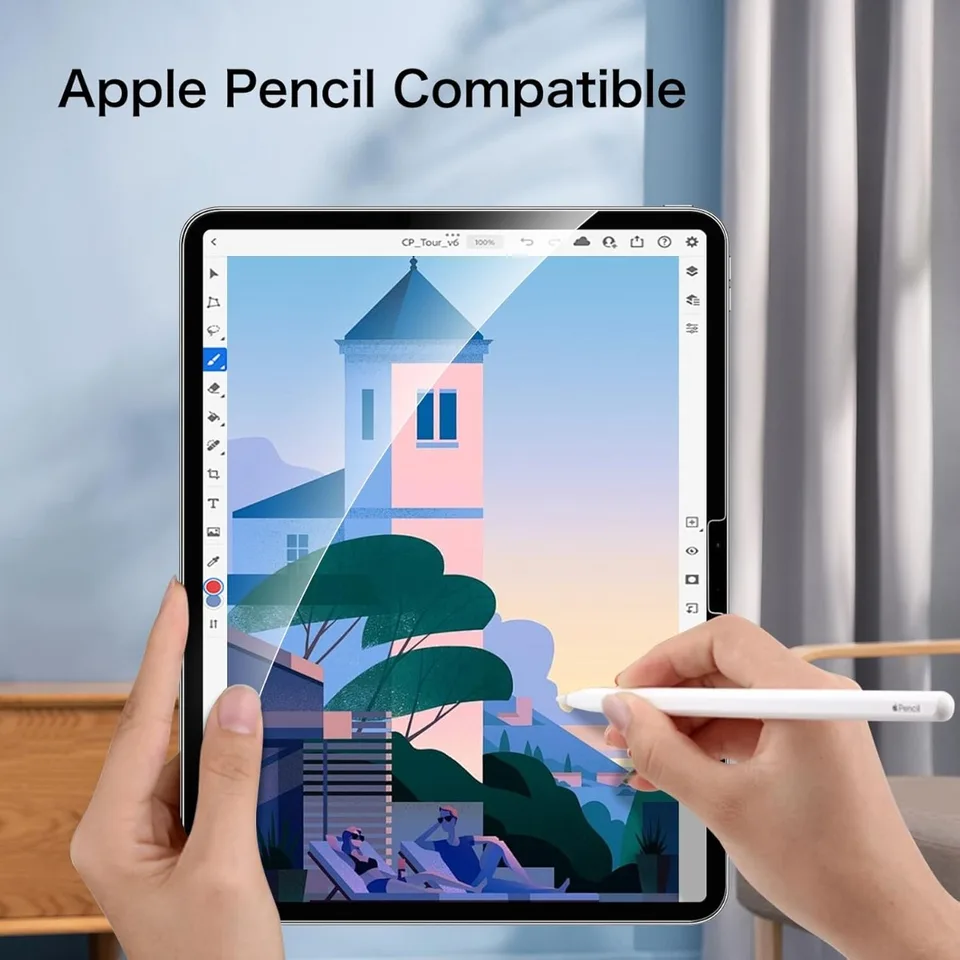 ESR Confezione da 2 pellicole protettive Paper-Feel per iPad Pro 13 (M5/M4) 2025/2024, scrivi e disegna come su carta, pellicola in vetro temperato 9H con vassoio ultra aderente, supporto per Apple