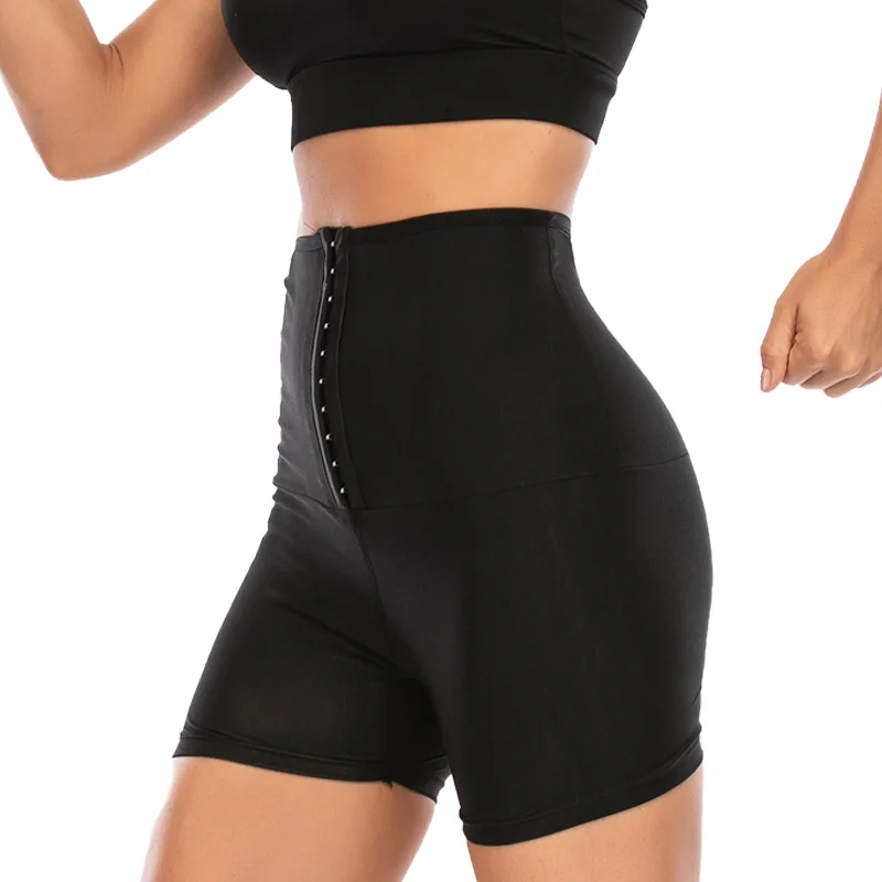 Hot Sweat Pants Sauna Effect Slimming Shapewear Women Buckle Hip Lifter High Waist Tight Shorts Fiess Gym Body Shaper_voghion.com