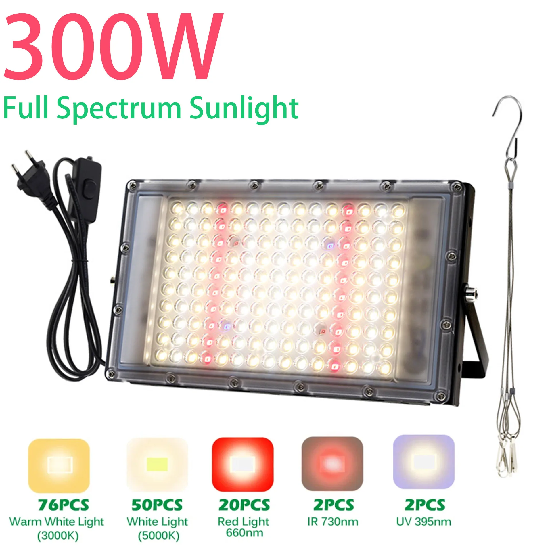 

Full Spectrum LED Grow Light 50W 100W 200W 300W Imitated Sunlight Phyto Lamp For Greenhouse Hydroponic Plant Growth Lighting