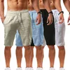 Men's Cotton Linen Shorts Pants Male Summer Breathable Solid Color Linen Short Trousers Fitness Streetwear S-3XL 1