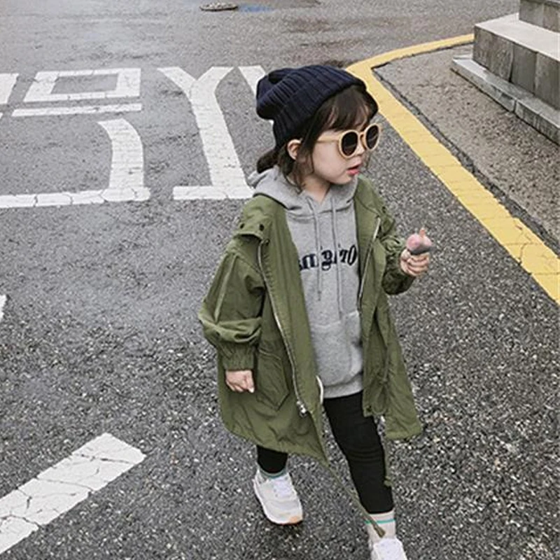 2023 Spring Girls Jacket Autumn Toddler Baby Trench Coat