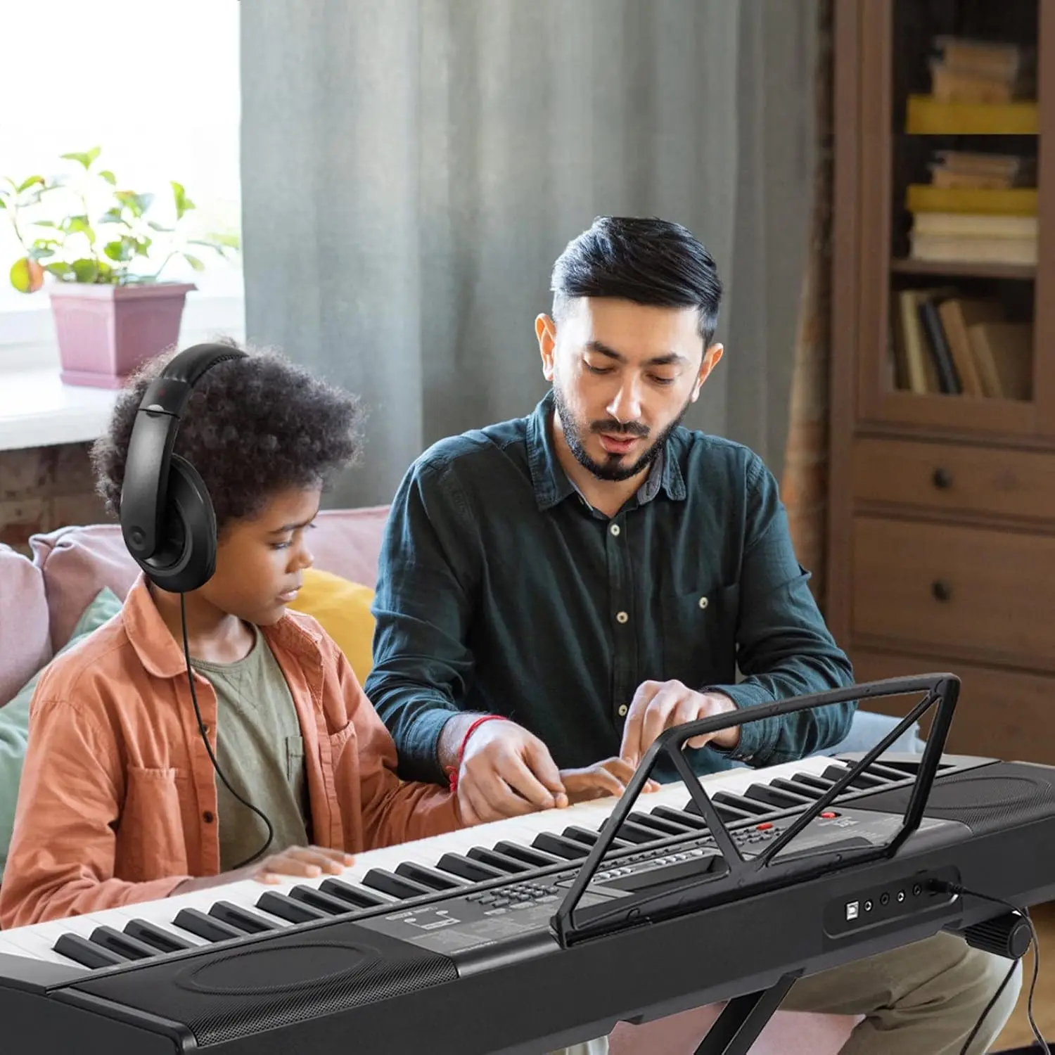 Piano Keyboard, MEKS-500 61 Key Learning Keyboard Piano with Lighted Up Keys, Electric Keyboard for Beginners, Stan