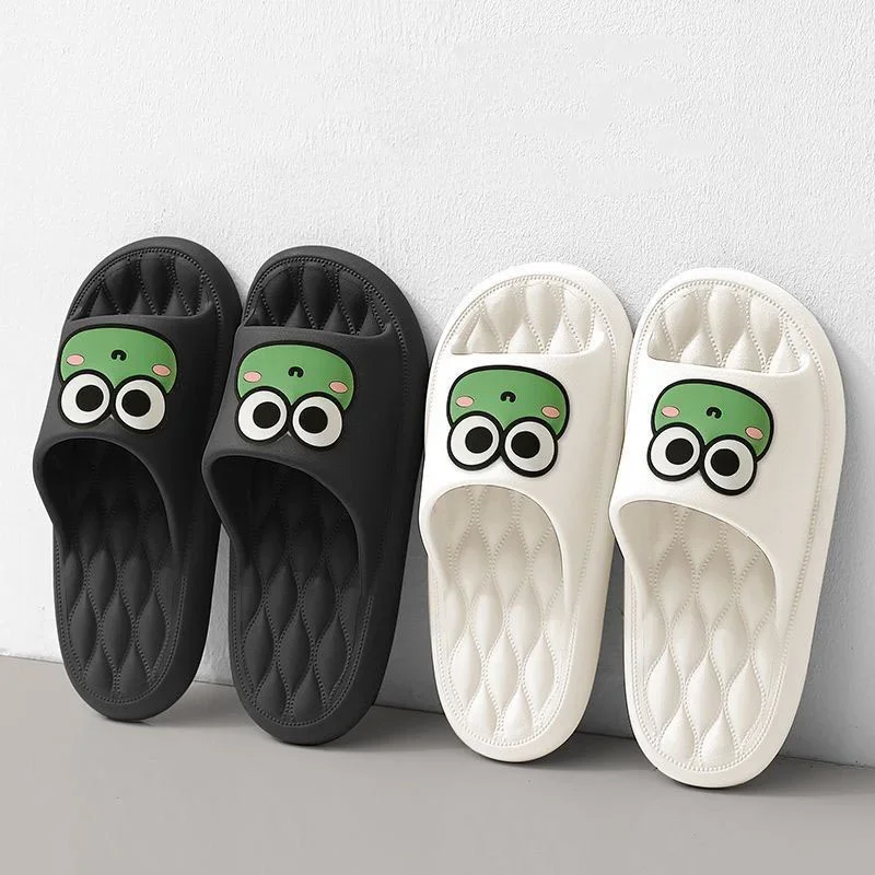 Cute Cartoon Summer Beach Slides Bathroom Anti Slip Slipper Non-slip Home Flip Flops Cartoon Frog Soft Sandals 3