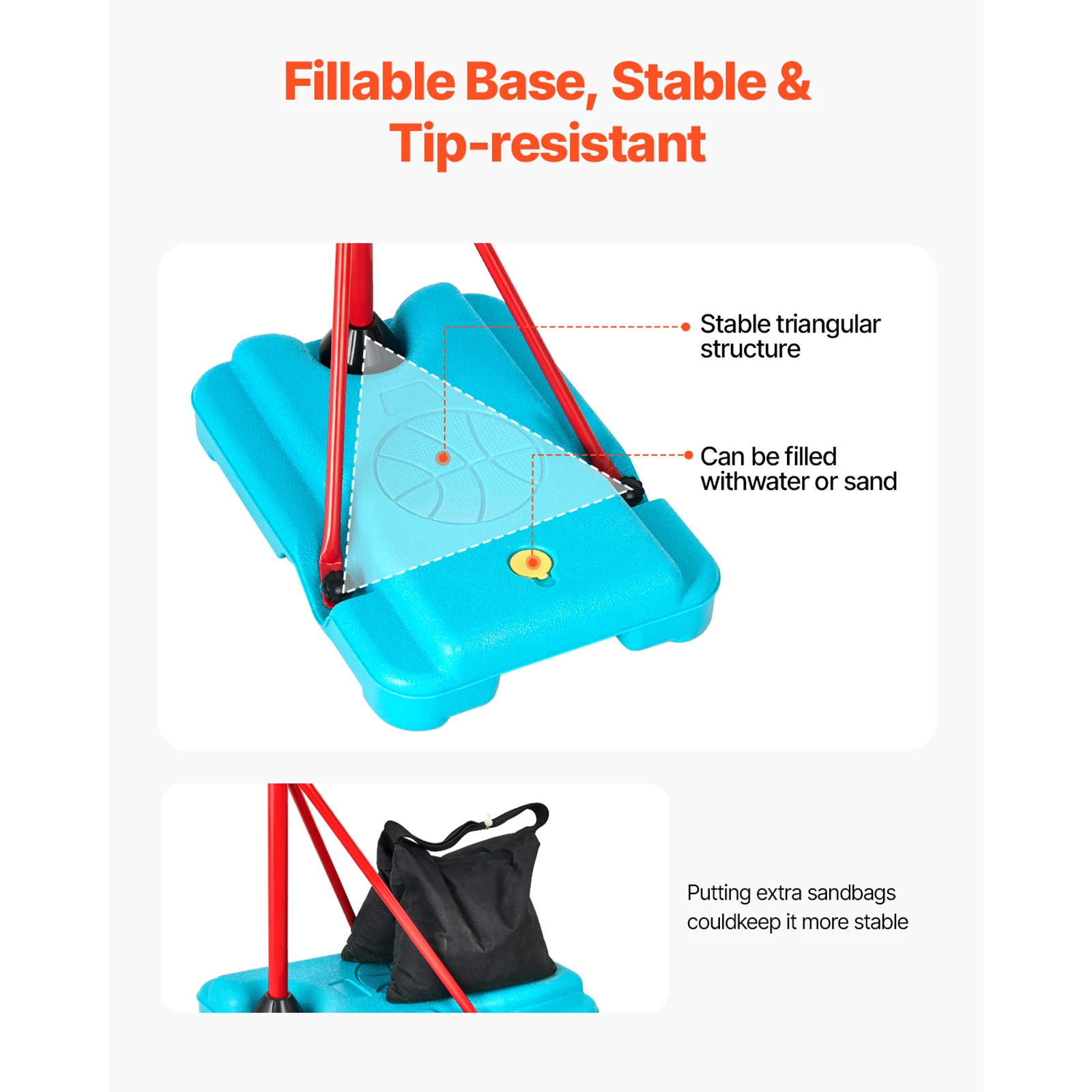 Toddler Adjustable Basketball Hoop Set (104–190cm) 3