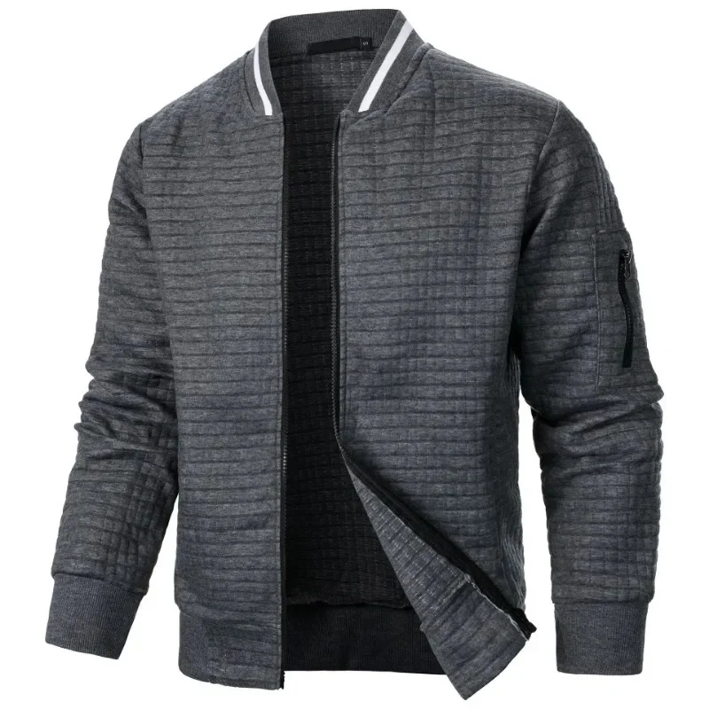 new mens long sleeve zipper jacket coats stand up sweatshirts outdoor streetwear autumn warm solid color baseball jacket men New Mens Long Sleeve Zipper Jacket Coats Stand Up Sweatshirts Outdoor Streetwear Autumn Warm Solid Color Baseball Jacket Men 3