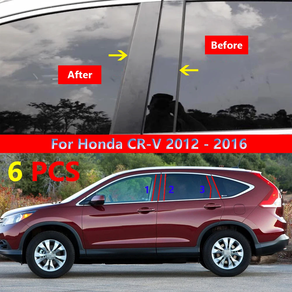 

6 шт., зеркальные наклейки для Honda CR-V CRV 2012-2016