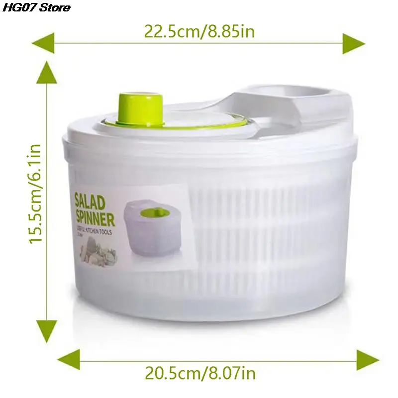 Large Capacity Rotary Vegetables Dryer Salad Spinner Lettuce Leaf Vegetable Dehydrator Fruit Vegetable Washing Drainer Basket