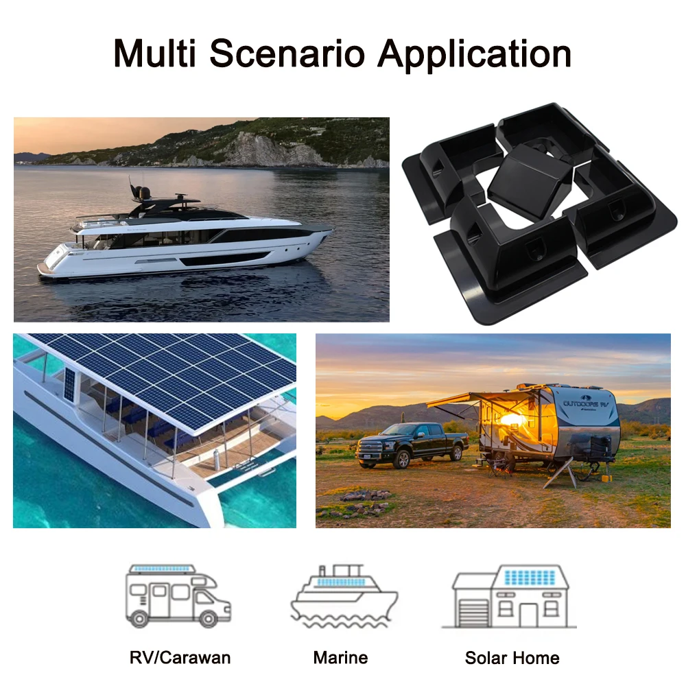 匿名配送❣️ソーラーパネル用 サイドブラケット 6枚セット ABS ソーラー発電 Amazon | ソーラーパネルスタンド ブラケット 架台 太陽光