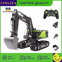 1/14 HUINA 1593 582 RC Excavator Dumper Truck crawler Alloy Tractor Loader 2.4G Radio Controlled Car Engineering toy for boy 1