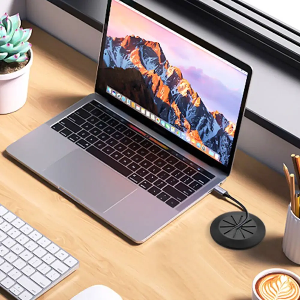 Description Picture 4 of itemCreative Desk Wire Organizer Cable Hole Cover Portable Office Furniture Table Cable Outlet Port Surface Line Box Grommets