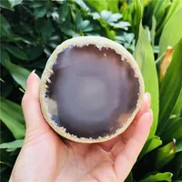 400-800g Rare Natural Enhydro moving bubble agate crystal Stone 2