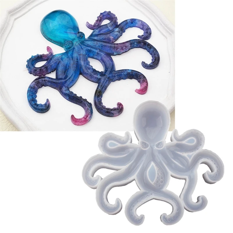 

Y1UB Mirror Ocean Octopus Epoxy Resin Mold Ornaments Silicone Mould DIY Crafts Home Decorations Casting Tools