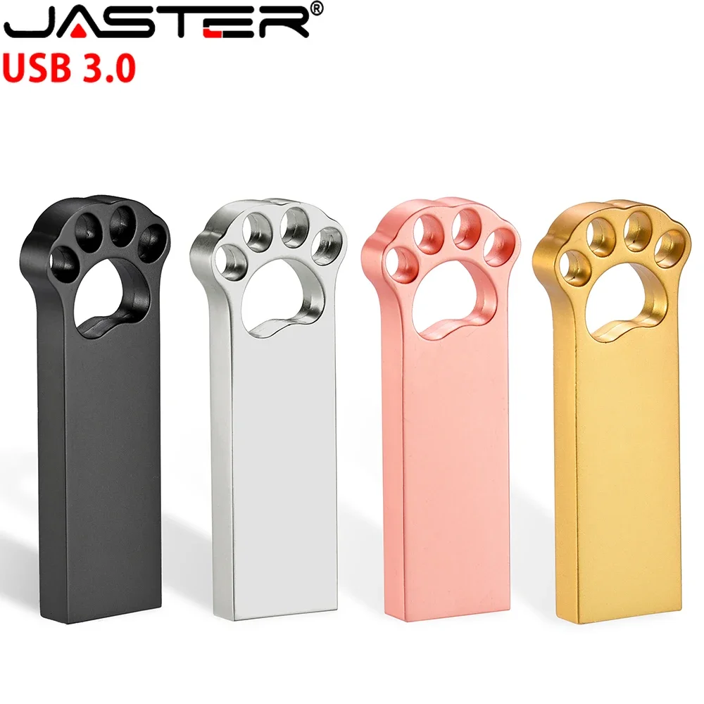 

JASTER Cute USB 3.0 Flash Drives 128GB Rose Gold Memory Stick 64GB Metal Cat Claw Pen Drive 32GB Personalized U Disk 16GB 8GB