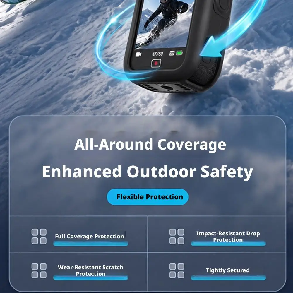 Silicone Protective Sleeve for Action Camera - Full Body Anti-Scratch & Shockproof Cover