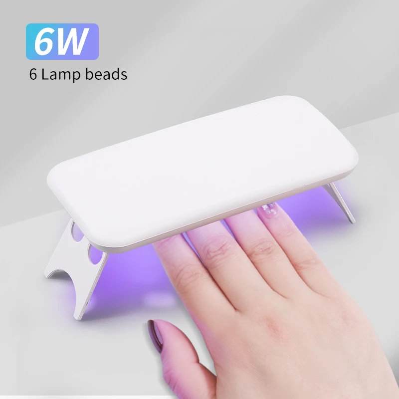 

Mini Nail Dryer 6W Machine Portable UV Led Lamp Manicure Home Use Nail Lamp for Qucik Drying Polish Varnish with USB Cable