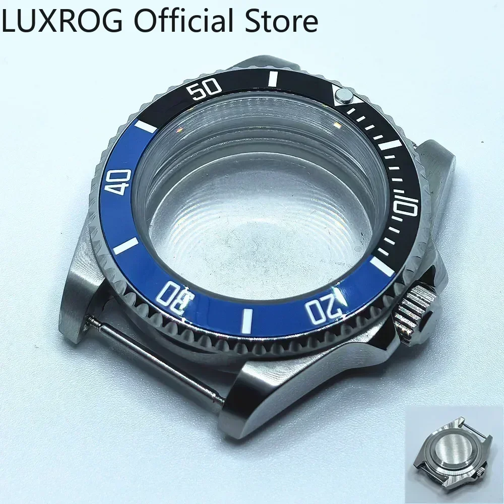 Stainless Steel 40MM Black Blue Ceramic Insert Watch Case
