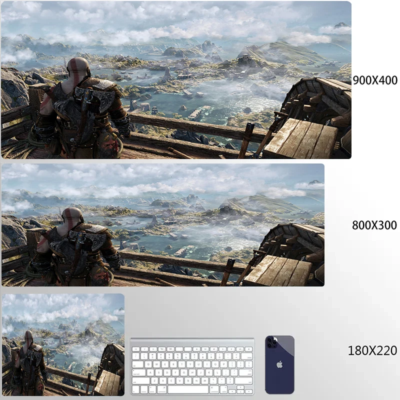 thumbnail image 1 of Alfombrilla de ratón de gran tamaño g-God of War, accesorios de oficina, teclado, alfombrilla para ordenador, armario, escritorio, alfombrilla de ratón antideslizante de goma de Anime, 1 of 5