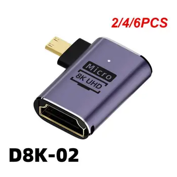 U자형 미니 젠더 어댑터, USB C타입 어댑터, USB 수-암 익스텐션, USB C 컨버터, 2.1V, 8K, 2, 4, 6PCs