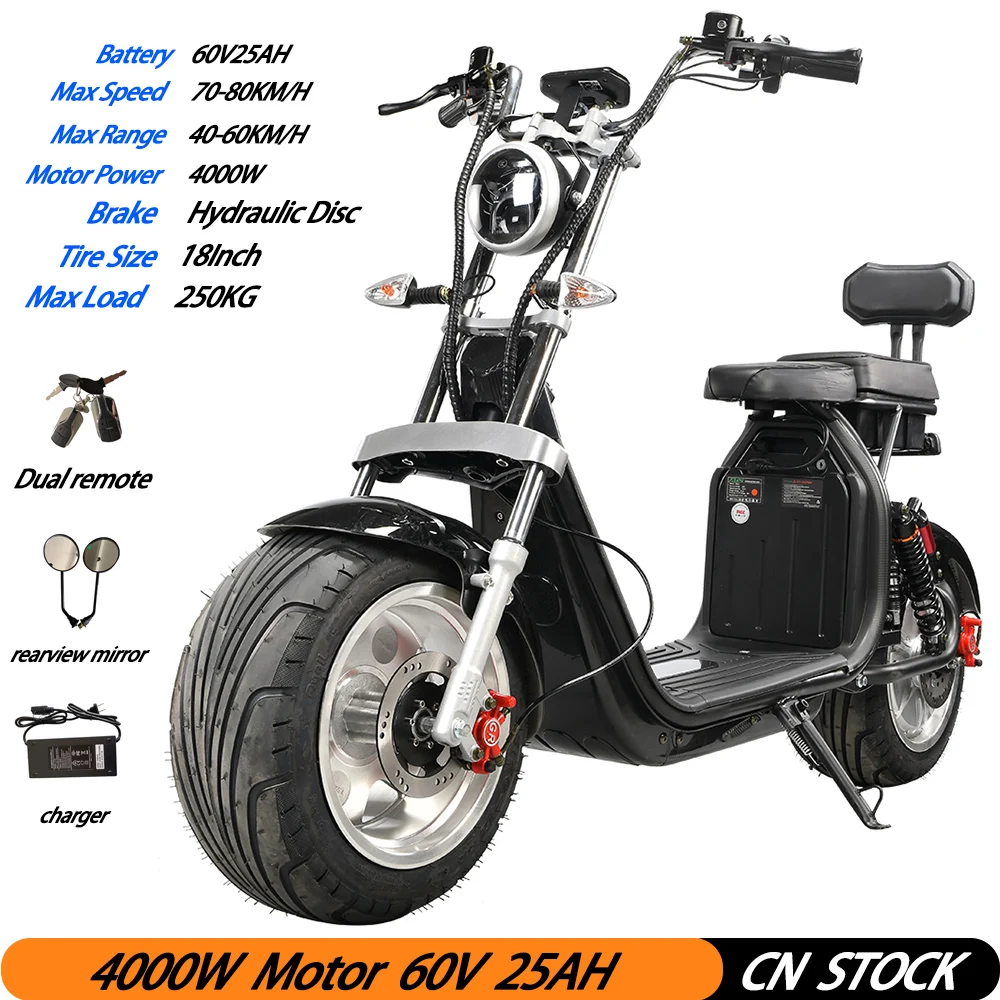 Citycoco Electric Scooter 4000W Powerful Motor Max Speed 60