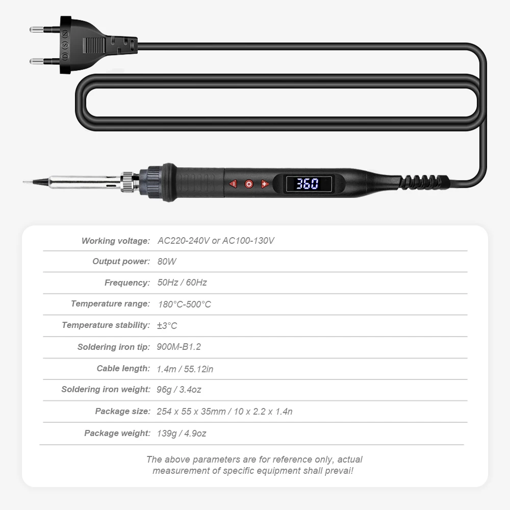 JCD 908U Digital Soldering Iron Set Kit 80W with Switch Adjustable Temperature LCD 220V/110V Welding Repair Tools Ceramic Heater soldering iron kit soldering iron set soldering iron