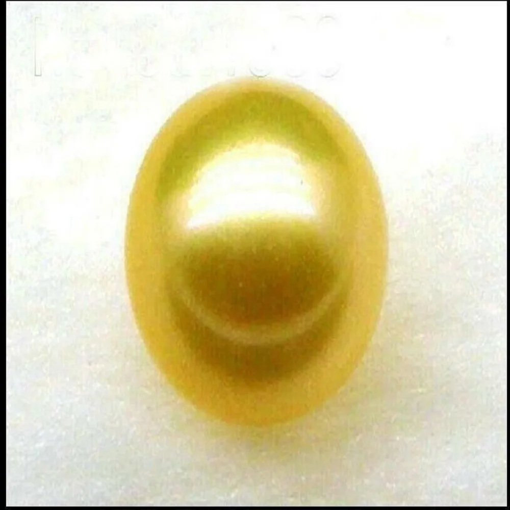 

Top grade AAAA 10mm natural yellow circular loose South Sea semi diamond single pearl