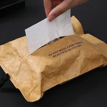 Creative Tissue Box Car Tissue Holder Tissue Cover Box Textiles Cloth Storage Bag for Home and Car Use Car Accessories
