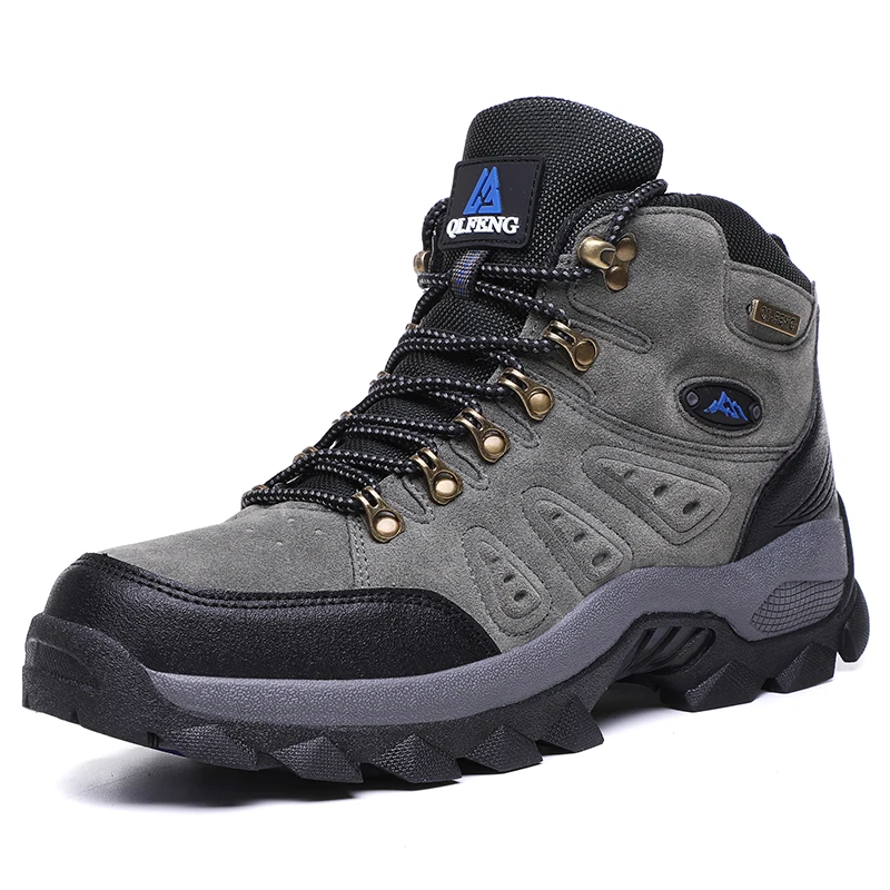 Large Size 48 Outdoor Non-Slip Hiking Boots with Warm Fur Lining