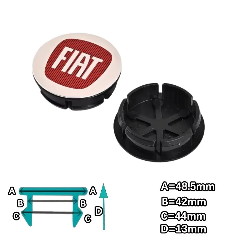 4pcs 50mm Abarth 500 Wheel Center Hub Caps Car Rims Dust Proof Cover Emblem Badge for Fiat Palio Perla Punto Stilo Bravo siena wheel center caps
