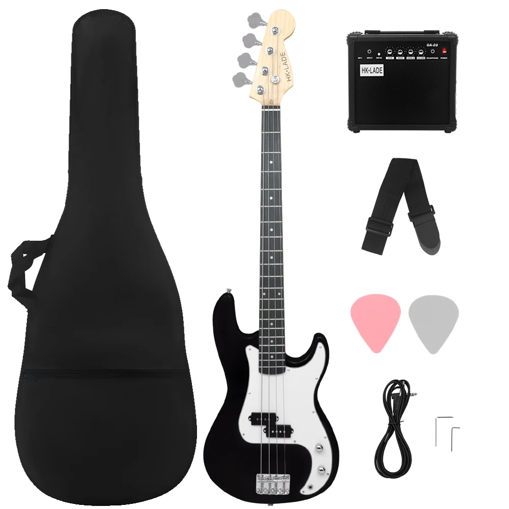 

HK·LADE 4 Strings 20 Frets Bass Guitar Electric Bass Guitar Guitarra With Amp Bag Strap Picks Bass Guitar Parts & Accessories