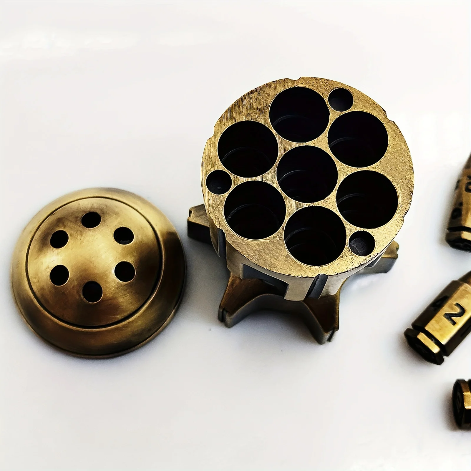 Metal Bullets With Rotating Zoster Cylinders Polyhedral Dice Segpunk COC Run Board Game Device 6