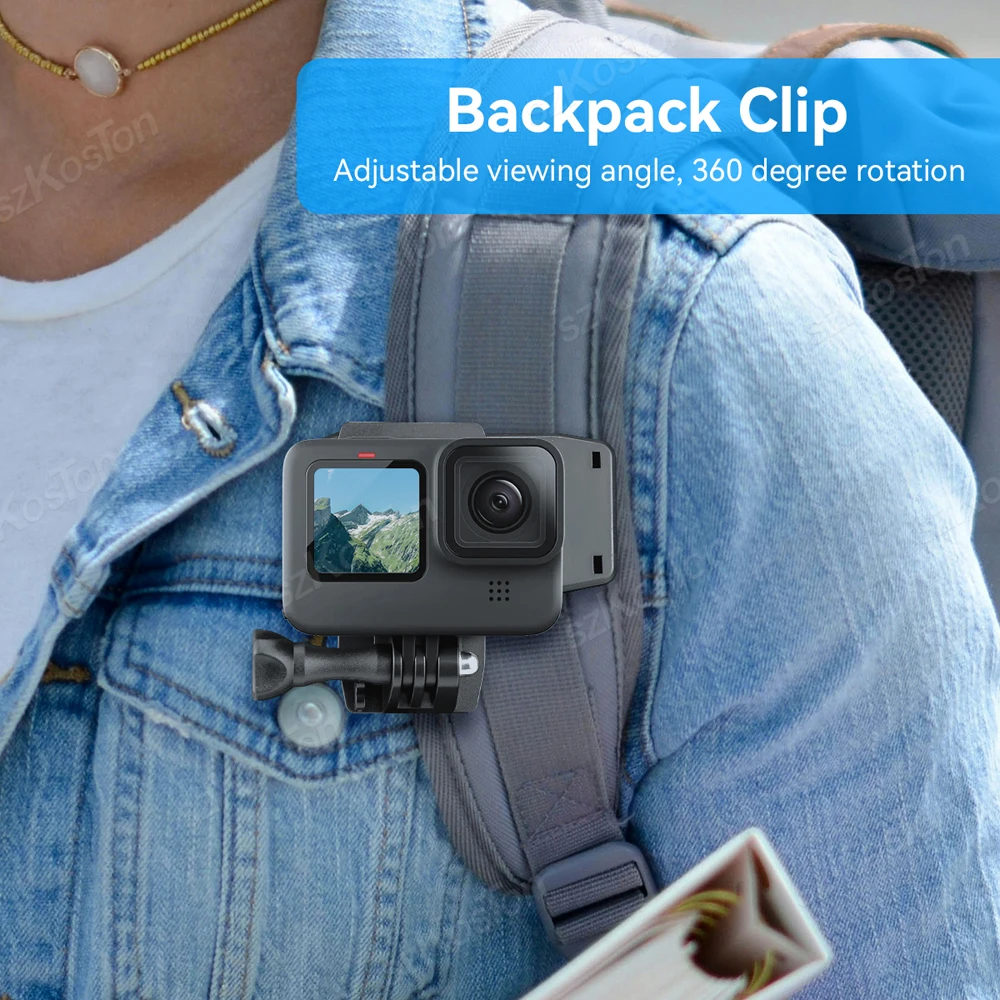 360° Rotating Backpack Clip and Hat Mount