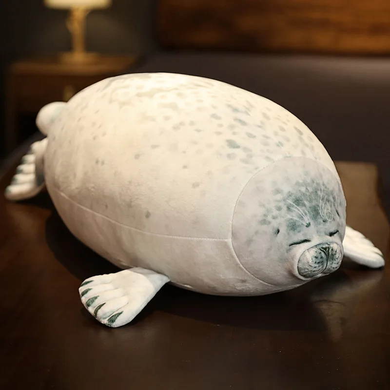 thumbnail image 1 of Almohada de foca enojada con forma de gota, muñeco de león marino 3D rechoncho, juguete de peluche, almohada para dormir para bebés, regalos para niñas y niños, 1 of 5