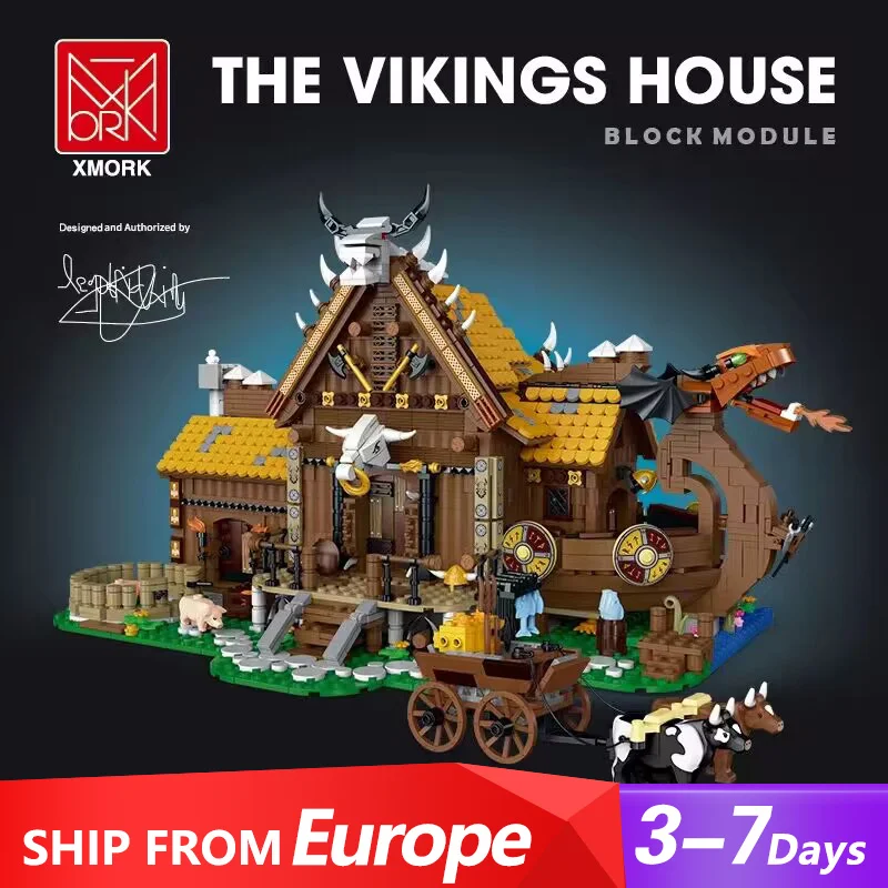 

Creative Expert MOC 033051 Viking Pirate Life The Vikings House Farm Model 3129PCS Building Blocks Brick Puzzle Toys for Gift