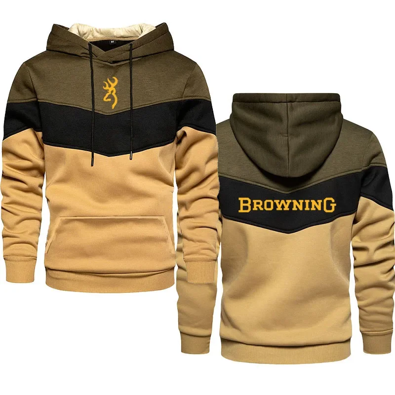 

2023 New Autumn Browning Logo Print Three-color Men's Hoodies Hooded Sweatshirt Outwear Comfortable Men's Pullover sweatshirt