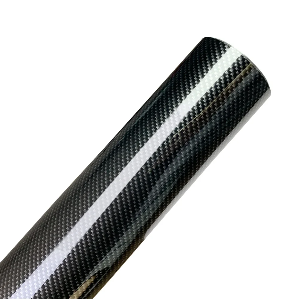 Sleek Black Carbon Fiber Waterproof Vinyl Wrap for Vehicle Customization